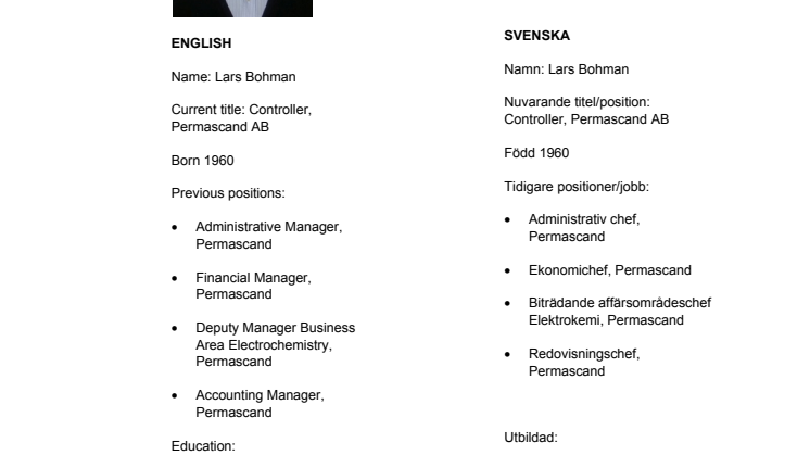 Lars Bohman - Personprofil