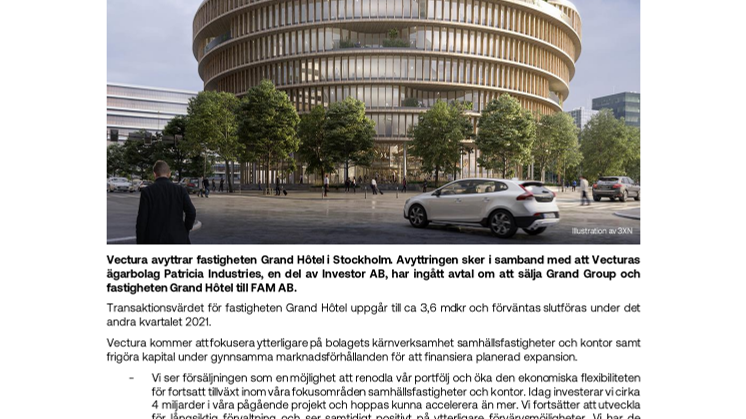 Pressmeddelande_Vectura renodlar portföljen och fokuserar ytterligare på kärnverksamheten.pdf