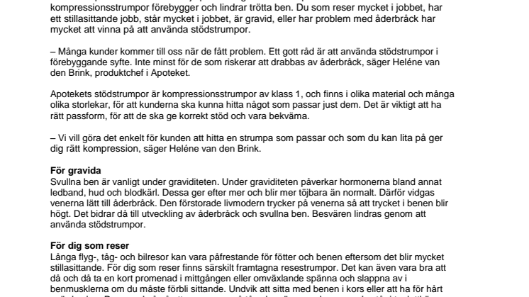 Kom ihåg stödstrumpor – Apoteket lanserar nytt sortiment