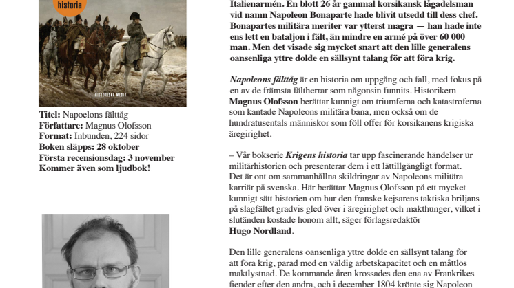 Initierad skildring av Napoleons uppgång och fall — nu släpps tredje titeln i serie om krigens historia