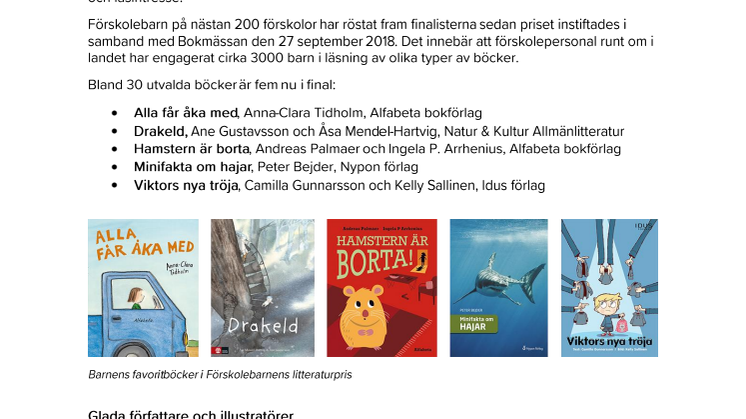 Förskolebarnens litteraturpris – fem favoritböcker framröstade