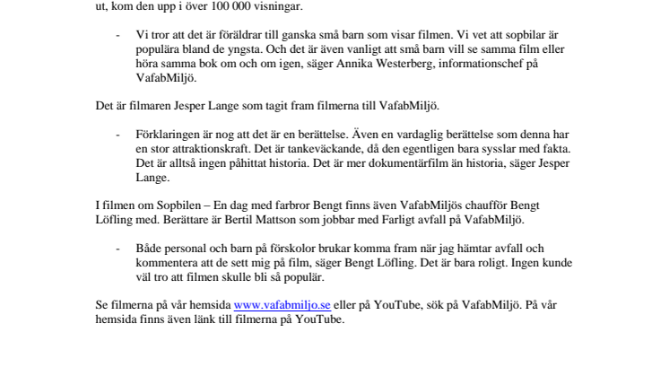 Film om sopbilen gav 100 000 visningar på Youtube
