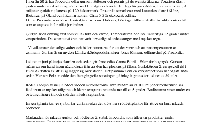 Nu startar sådden av Felix och Önos gurkor