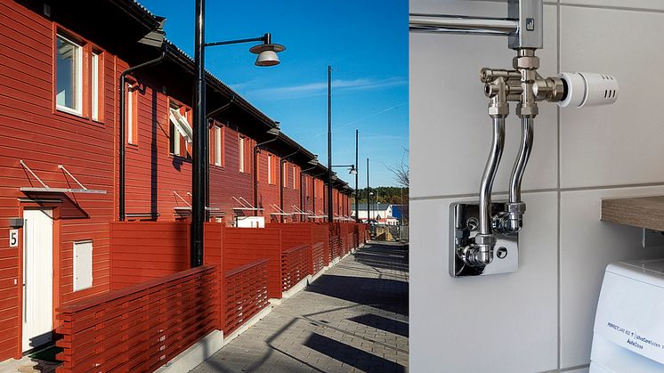 Väggbricka 60-40 cc installeras i hållbara radhus