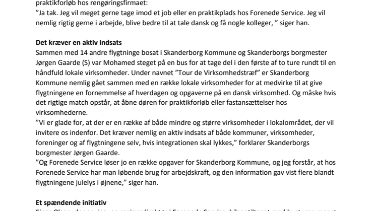 Flygtninge og borgmester var på virksomhedsbesøg hos Forenede Service