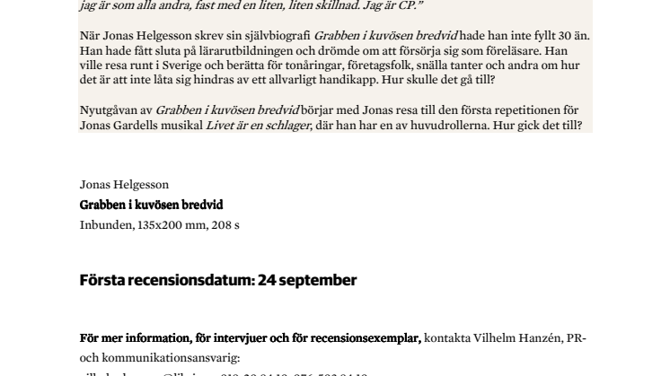 Jonas Helgessons självbiografi i utökad nyutgåva