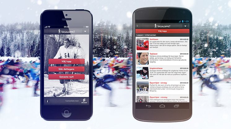 Appen Vasaloppet Vinter 2013 - bevaka dina vänner, nu med push för iPhone och Android