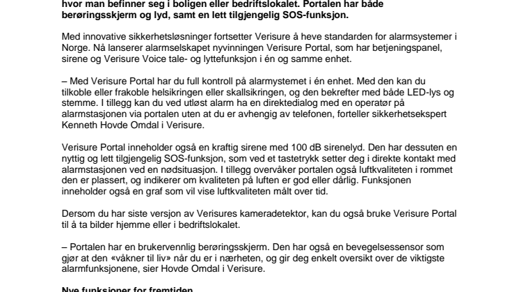 Full kontroll på alarmsystemet med Verisure Portal