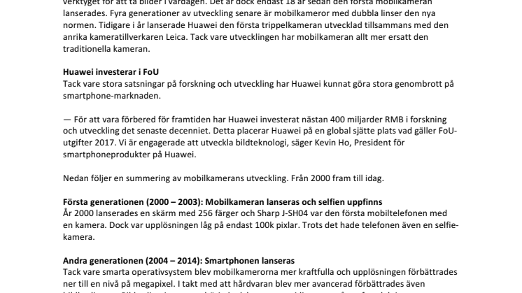 Från 100k pixlar till AI-funktioner: Så har mobilkameran utvecklats