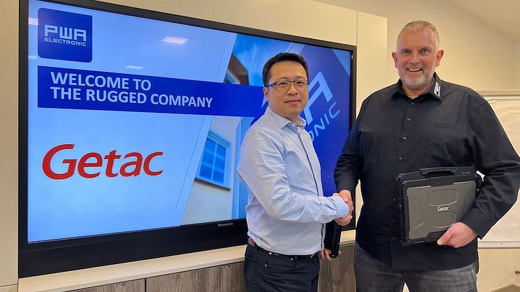 Eine neue Win-win Kooperation: Eric Yeh von Getac (li) und Jürgen Antl von PWA Electronics ©Getac