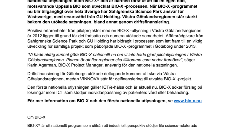 Västsvensk, stark nod i nytt, nationellt innovationsprogram