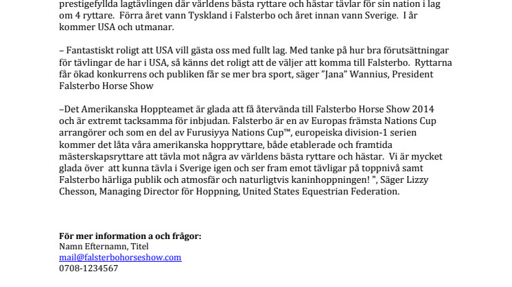 Amerikanarna kommer till Falsterbo