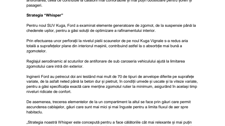 Noua strategie prin care Ford dorește să facă mașinile mai silențioase