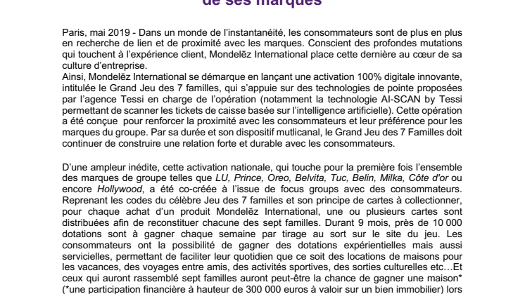​Mondelēz International lance une campagne digitale inédite de fidélisation sur l’ensemble de ses marques