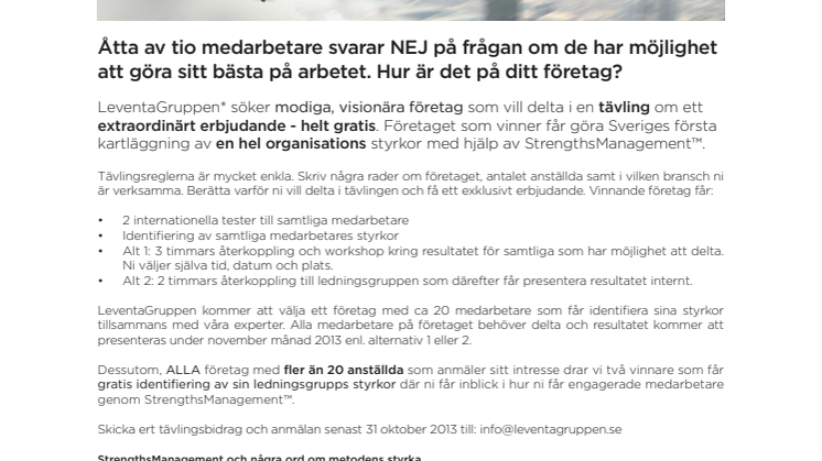 LeventaGruppen söker modiga, visionära företag som vill sticka ut