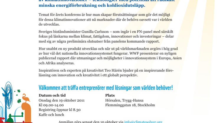 Inbjudan till konferens: WWF Climate Solvers