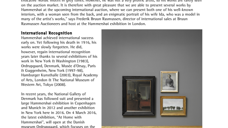 Hammershøi Exhibition in London