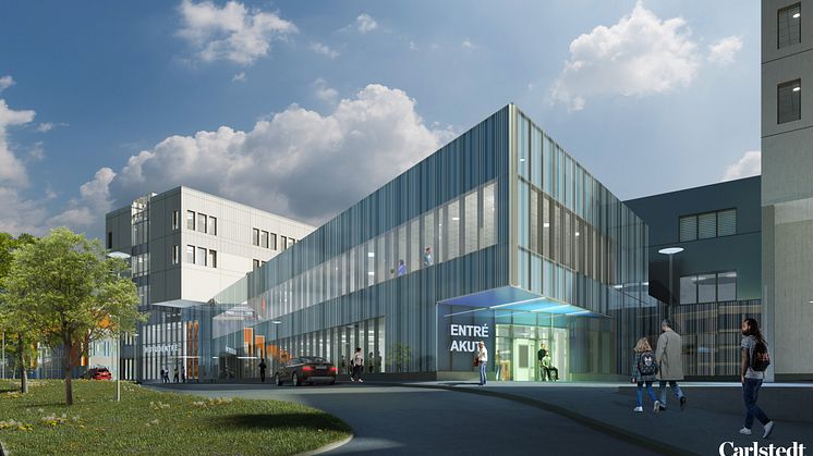 Carlstedt Arkitekter projekterar Mälarsjukhuset i Eskilstuna som kompletteras med ca 45 000 kvm nybyggnad för bl a akutmottagning, operation, intensivvård och förlossning.