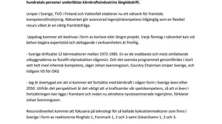 Kärnkraftsbolagen skapar ett nätverk av spetskompetens för en fossilfri framtid