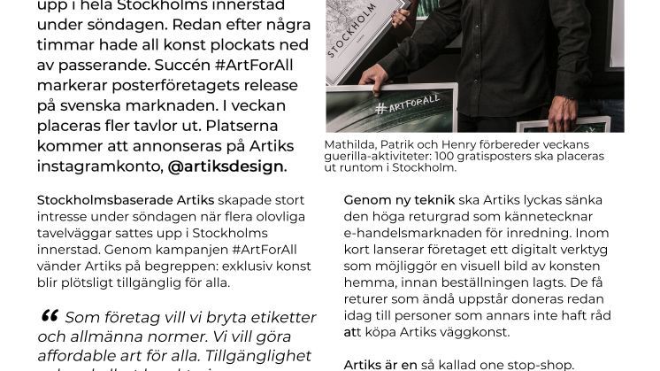 Sätter upp hundra olovliga gratistavlor – Erfarna uppstickaren Artiks firar release med guerillamarknadsföring