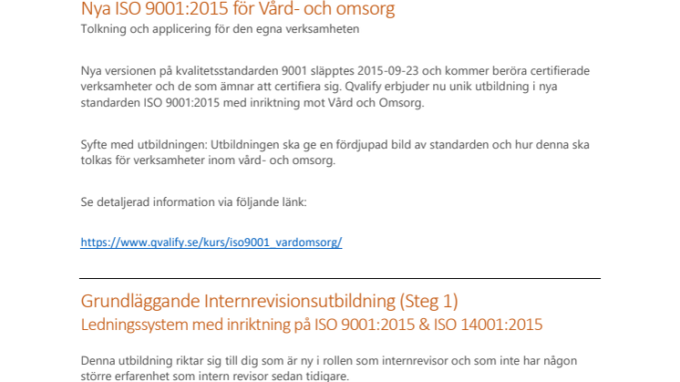 Qvalify bjuder in till nya öppna utbildningar våren 2017