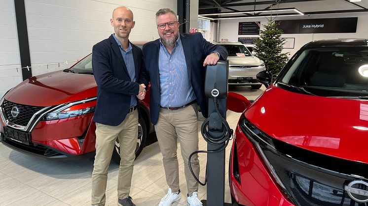 Kim Allerup Helsted - Landechef Nissan Danmark og Jakob Kargaard - Partner Development Manager Norlys