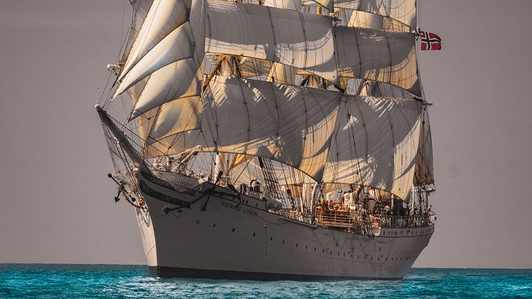 Tall ship Statsraad Lehmkuhl, of which Kongsberg Maritime in a long-term sponsor, will sail around the world as part of the One Ocean project to promote and research global sustainability