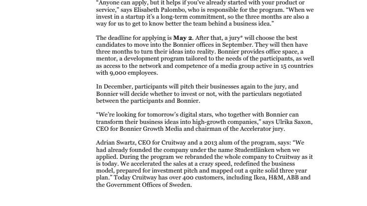 Bonnier Seeks Digital Stars