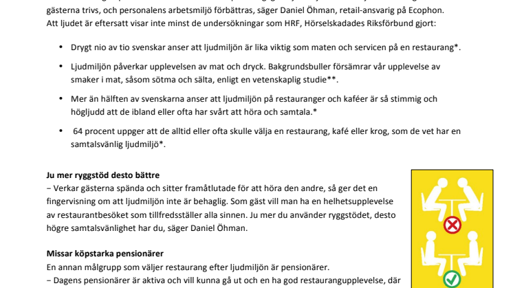  Samtalsvänligare ljudmiljö ger klirr i krogkassan