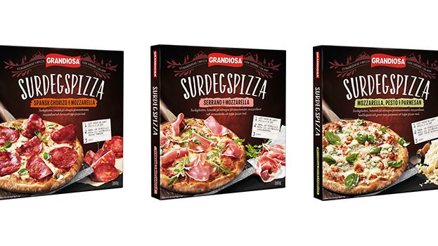 Grandiosa Surdegspizza - den enda frysta pizzan bakad på surdeg 