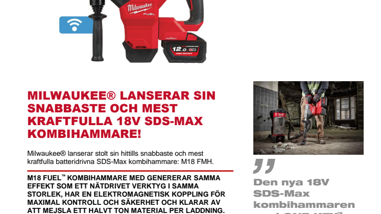 MILWAUKEES SNABBASTE OCH MEST KRAFTFULLA 18V SDS-MAX KOMBIHAMMARE!