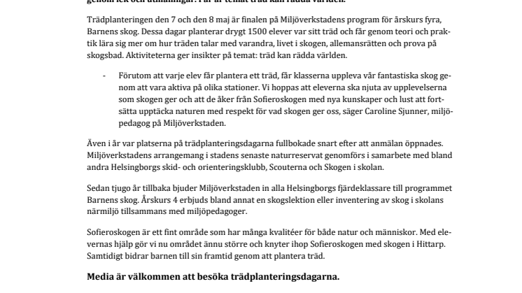 1500 elever planterar var sitt träd för framtiden