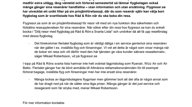 Nu kan du undvika svartlistade flygbolag när du bokar din resa