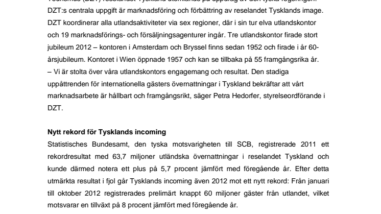 DZT:s utlandskontor i Amsterdam, Bryssel och Wien firar jubileum