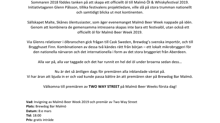 Premiär och invigning samma kväll - allt sker på BrewDog Bar Malmö