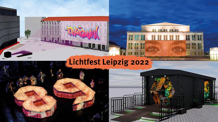 Lichtfest Leipzig am 9. Oktober 2022: Lichtinstallationen und "Kerzen-89" - Fotos: LTM GmbH