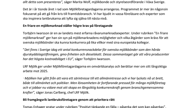 Sverige behöver lönsamma mjölkföretag 