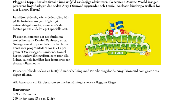 Evenemangstips: Barnens nationaldag på Kolmården