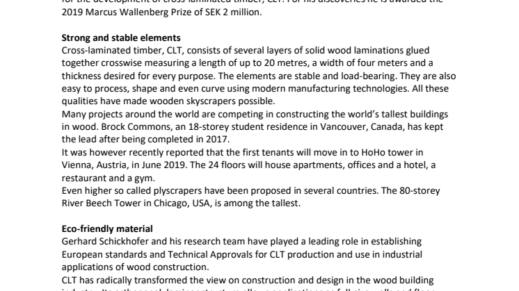 Green technology behind high rise wood-based buildings