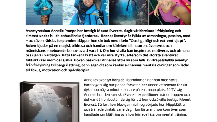 Äventyrerskan Annelie Pompe med ny bok om otroliga höjder och extrema djup