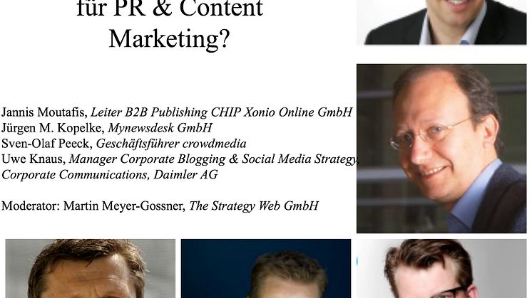 Kommen Sie zu unserem Panel:Evolution oder Revolution für PR & Content Marketing?