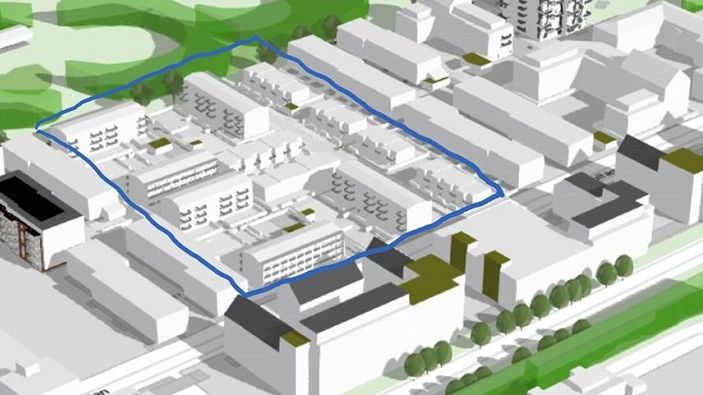 Området som är aktuellt för bostadsrätter på Drottninghög