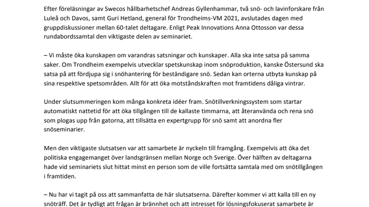 Snöseminariet: Samarbete ska lösa snöproblemet