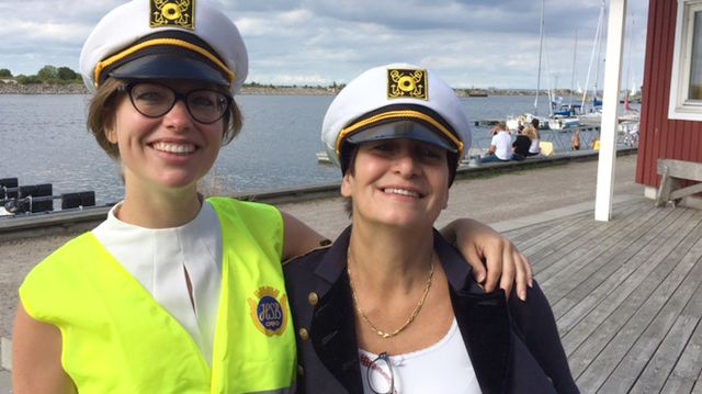 HSB ProjektPartners Andrea Johansson och Eva Georgsson - nöjda efter visningarna av brf Kaptenen.