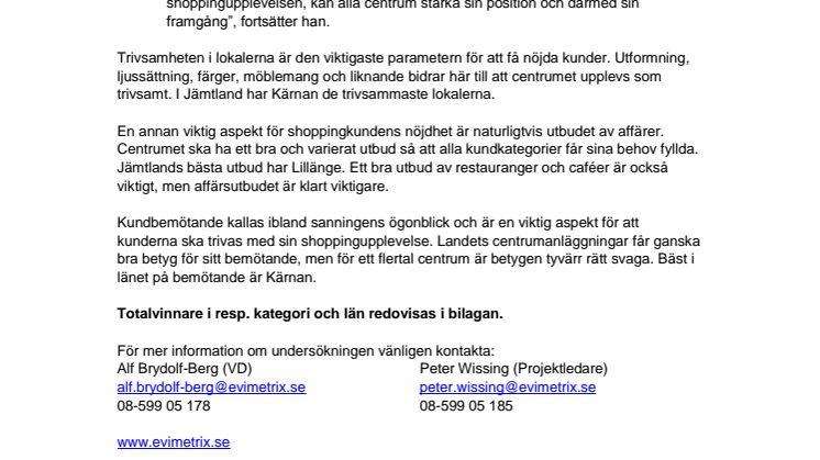 Vad tycker shoppingkunderna i Jämtlands län