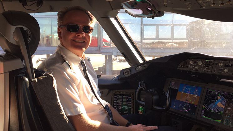 Captain Harold van Dam in command of the record-breaking transatlantic flight from New York to London