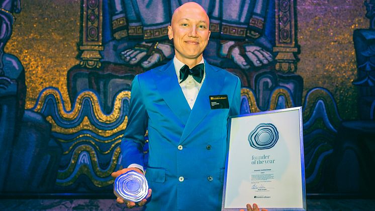 Jaakko Wäänänen, founder of Hellon received the Growth Rings in Silver for the global award Founder of the Year category Small Size Companies at the Founders´ Awards Gala held at Stockholm City Hall on September 22.