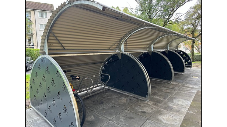 Bike storage shelters at Eccles Street