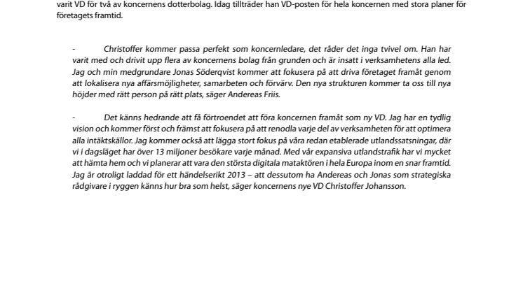 Han blir ny VD för 203 Web Group