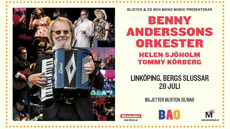 Benny Anderssons Orkester med Helen Sjöholm och Tommy Körberg till Linköping